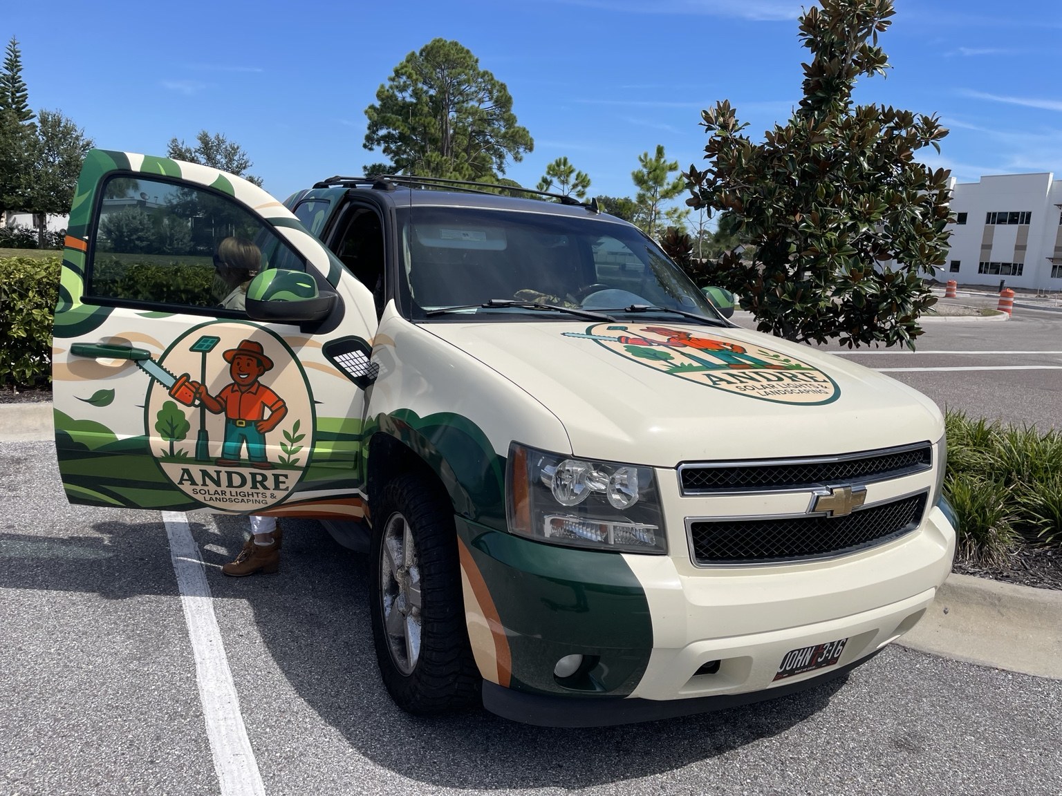 Andre Landscaping’s branded work truck